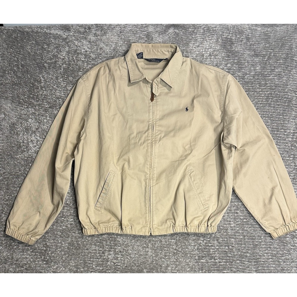 Vintage Polo Ralph Lauren Beige/Khaki Pony Logo Jacket Size XXL
